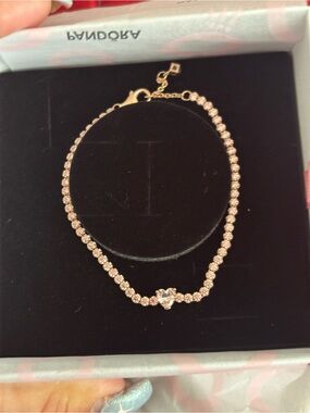 Pandora Rose Gold Heart CZ Tennis Bracelet